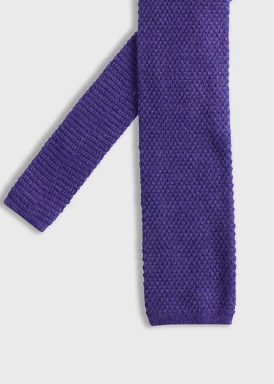 Cashmere Knit Tie - Purple