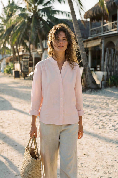 Akhen Button Up - Pale Rose - Button Down Shirt