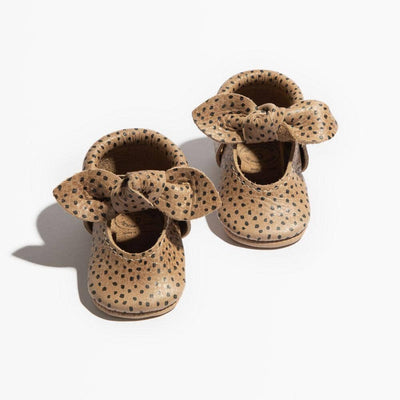 Almond Speckles Knotted Bow Baby Shoe - ’Flats - Baby Kids Adult All’
