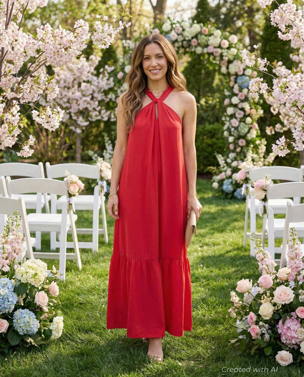 Angelique Dress - Red - Dresses