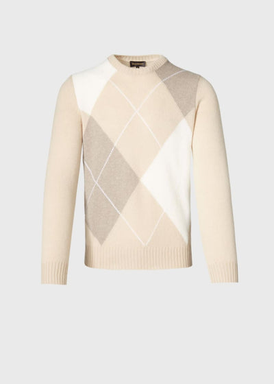 Argyle Crewneck Sweater - Beige - XXL (46) - Sweater