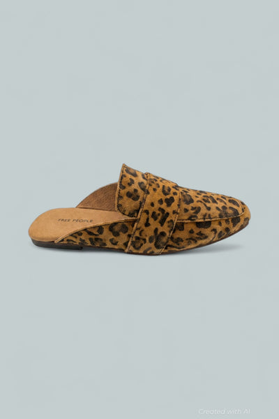 At Ease Embossed Loafers - Leopard Suede - 6 - Mules