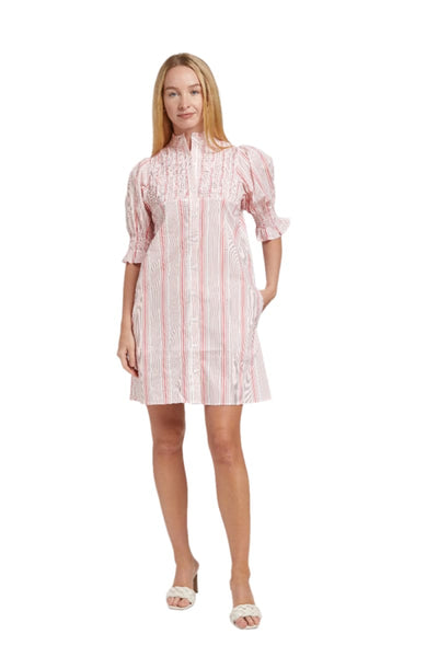 Aubrey Dress - Pink Stripe Dot - Dresses
