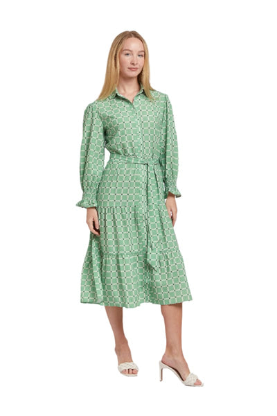 Alice Dress - Green Tile