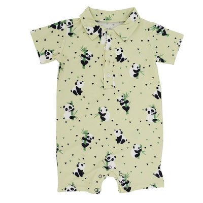 Polo Romper - Panda Mint - Romper
