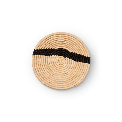 Modern Woven Bowl - 6" Striped Black & Natural
