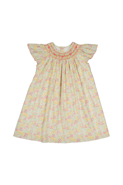 Prune Frills Bishop Dress - Floral