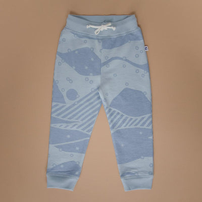 Organic Pima Cotton Sweatpants Snowy Andes - Blue