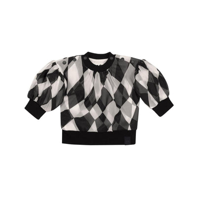 Baby Tulle & Terry Sweatshirt - Black - Sweatshirt