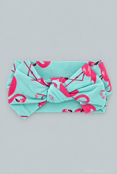 Bamboo Knotted Baby Bow - Flamingo Aqua - OS - Bow