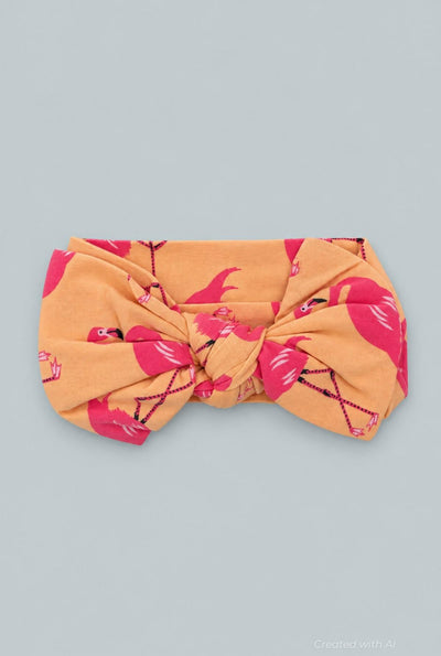 Bamboo Knotted Baby Bow - Flamingo Peach - OS - Bow