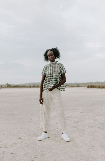 Tasmin Blouse - Pine Gingham