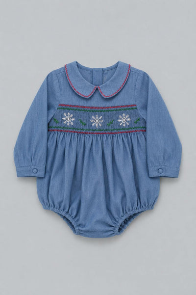 George Long Sleeves Baby Boy Bubble - Blue
