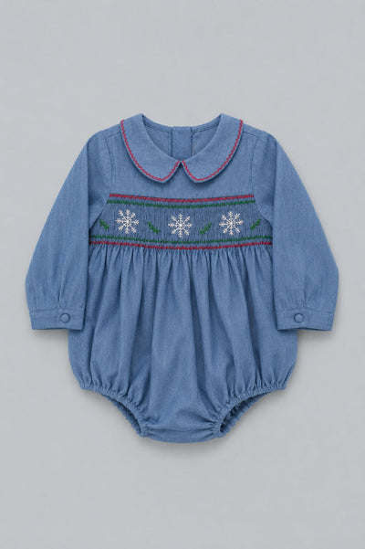 George Long Sleeves Baby Boy Bubble - Blue