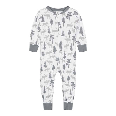 Full Zip Footless Pajama - Moose