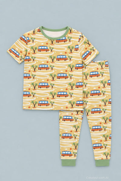 Big Kid Pajama Short Sleeve - Surf Van - Pajamas