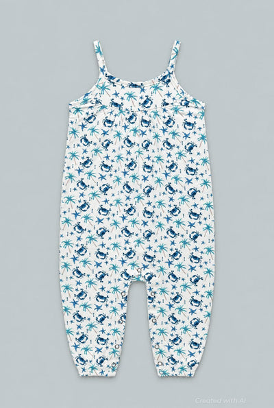 Blue Crabs Tank Pant Romper - Beach Days - Romper