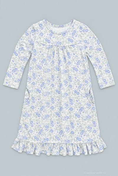 Boho Dress - Vintage Flower Purple - Dresses