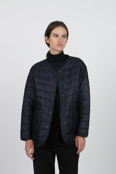 Nylon Padded Jacket - Navy - Jacket