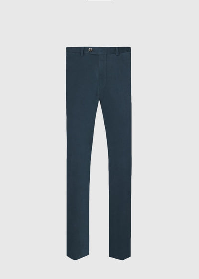 Brushed Cotton Plain Front Newton Pant - Teal - Trouser