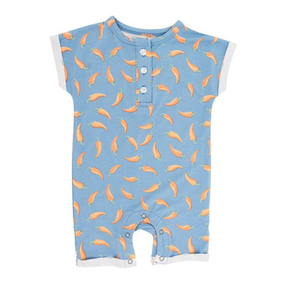 Button Romper - Chili Pepper - Romper