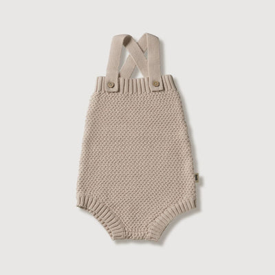 Knitted Baby Romper - Stone