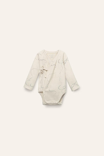 Organic Pima Cotton Kimono Baby Onesie - Breeze