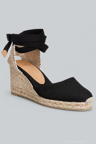 Carina Wedges - Black - Espadrille