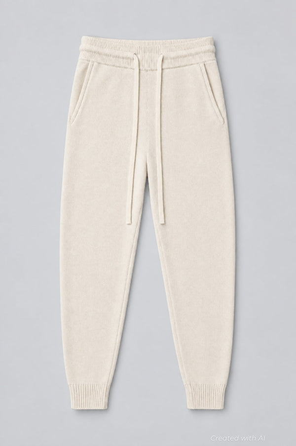 Cashmere Blend Joggers - Ivory - Joggers