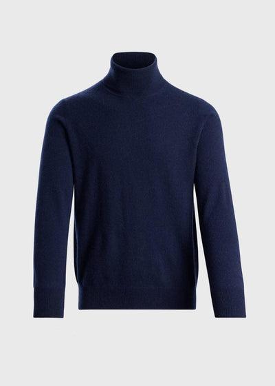 Cashmere Turtleneck Sweater - Navy - Turtleneck