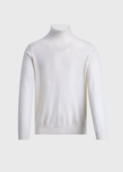 Cashmere Turtleneck Sweater - White - Turtleneck