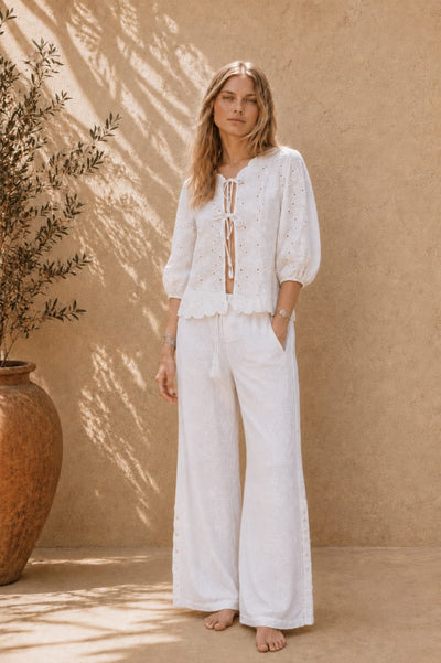 Carmen Top - White Eyelet