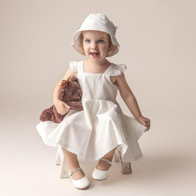 Chantilly Swiss Dot Dress - Crisp White - Dresses