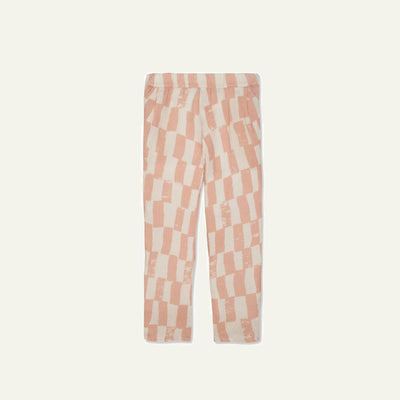Checkered Linen Kid Pants - Natural/misty Rose - Pants