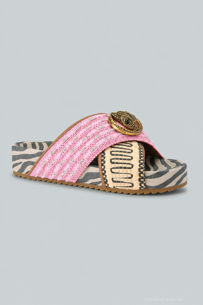 Chelsea Cross Strap Kurt Geiger Sliders - Pink - US 7 (UK 5) - Sandal