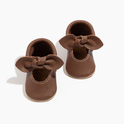 Chestnut Knotted Bow Baby Shoe - ’Flats - Baby Kids Adult All’