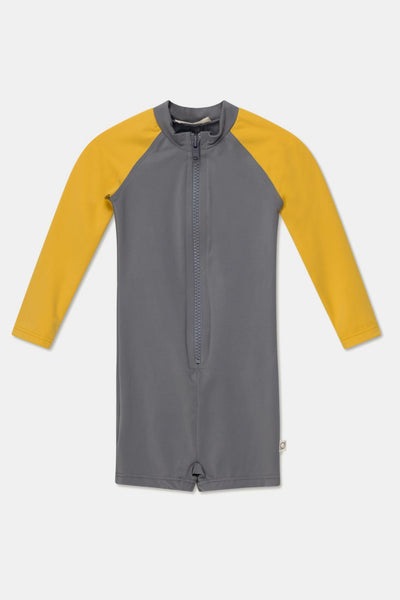 Uv baby rash guard swimsuit - Greyyellow swim
