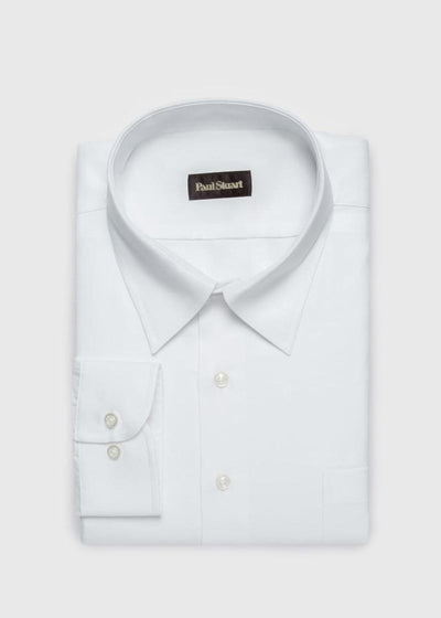 Classic Cotton Twill Sport Shirt - White - L (42) - Collared Shirt