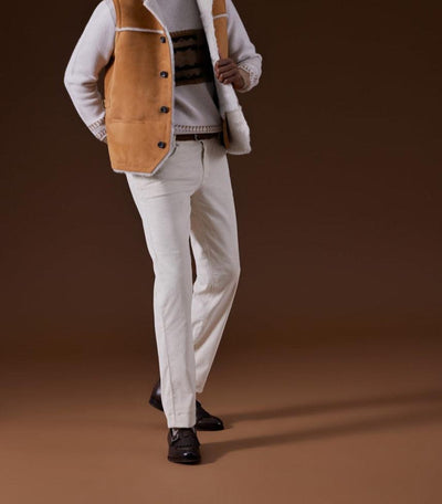 Classic Five-Pocket Corduroy Trouser - Ivory - Pants