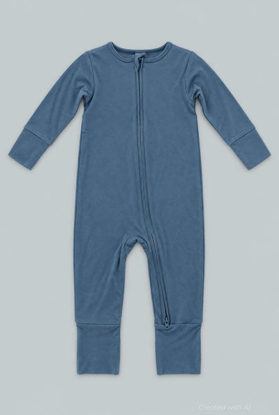 Convertible Romper - Faded Denim - Romper