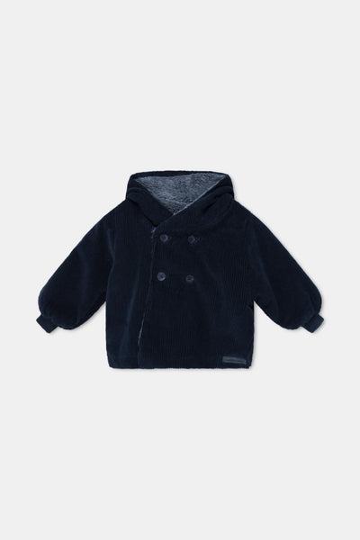 Corduroy faux shearling baby coat - Dark grey - Coat