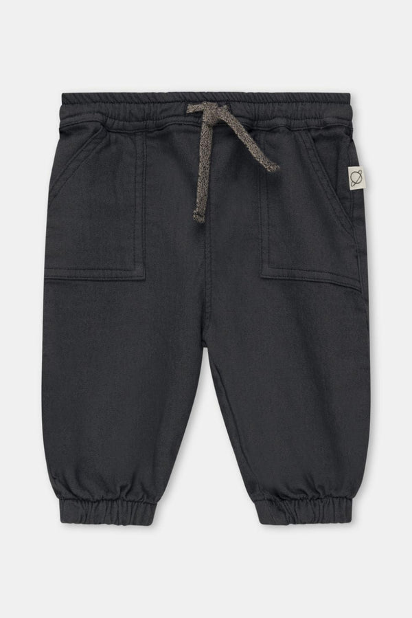Cotton fleece baby pants - Dark grey - Joggers