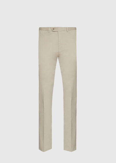 Cotton Plain Front Newton Pant - Khaki - Trouser