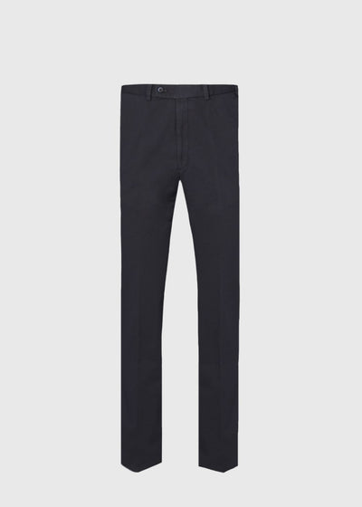 Cotton Plain Front Newton Pant - Navy - Trouser