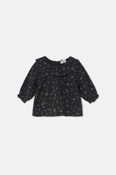 Cozmo Gauze Baby Blouse - Dark Grey - 9M - Blouse