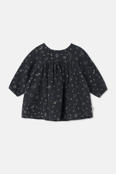 Cozmo Gauze Baby Dress - Dark Grey - 6M - Dresses
