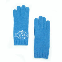 Gloves With Watch Embroidery Design - Blue