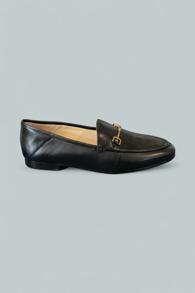 Women's Loraine Almond Toe Loafers - Black Leather
