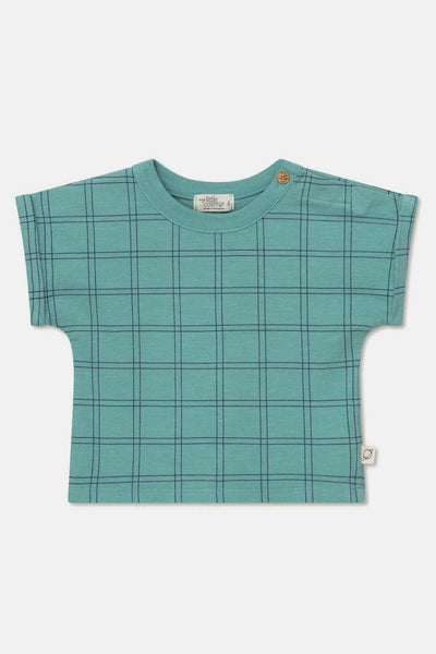 Plaid crepe baby t-shirt - Green
