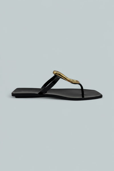 Women's Linques Jelly Sandals - Black Shiny Gold